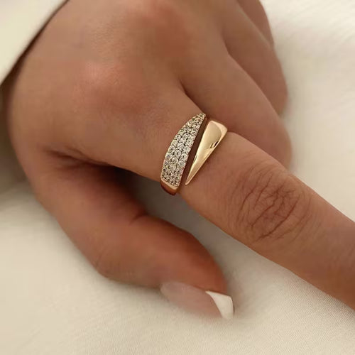 2 pieces Elegant Adjustable 925 Silver Ring – Gold Plated