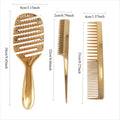 3-Piece Hair Comb Set - Hollow, Rat-Tail & Anti-Static