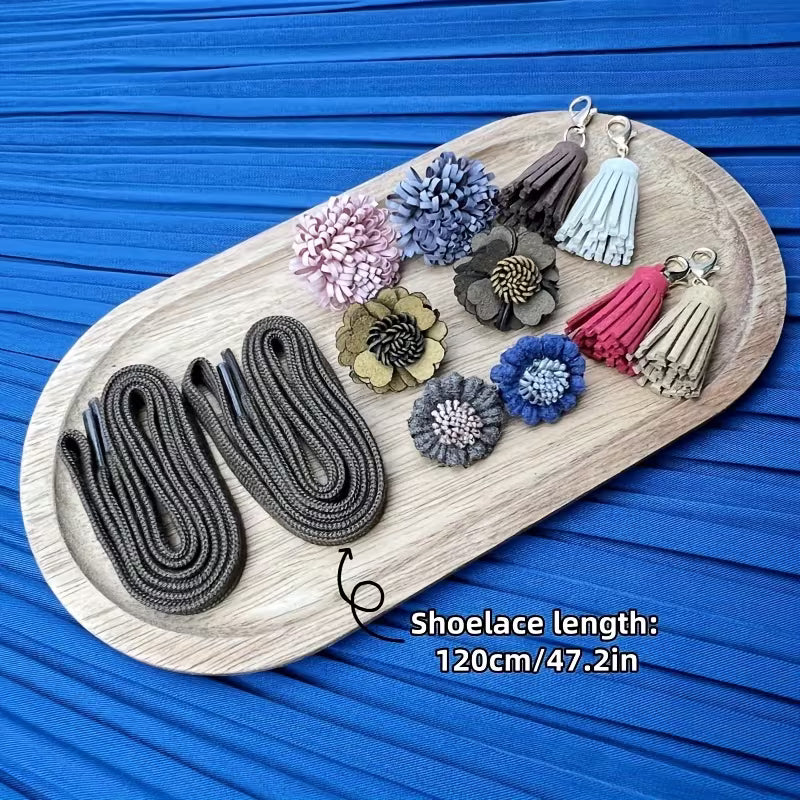 Handmade Boho Tassel Lace Clips Set (8-12pcs)