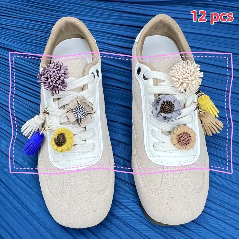 Handmade Boho Tassel Lace Clips Set (8-12pcs)